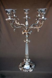 Support de bougie de qualité supérieure avec cinq chandeliers plaqués argent, design antique, pour la décoration de la maison - Product Image 3