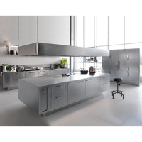 Armoires de cuisine modernes en métal ss design restaurant commercial prêt à l'emploi armoire de cuisine en acier inoxydable 304 résistante à l'eau