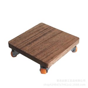 Posavasos Cuadrado de Madera Maciza con Ruedas, Tapete de Mesa Móvil Antideslizante, Portavasos Aislante del Calor - Product Image 5