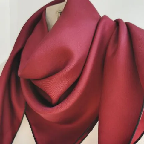 100% silk plain solid scarf 90*90 cm pure silk hand made roll real silk head scarf neck square scarf for women muslim hijab