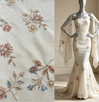 Dentelle en mousseline brodée A027, tissu en dentelle de mousseline nigériane avec broderie, matériau de luxe pour robes de mariée pour femmes