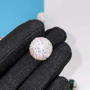 Gran oferta, cuentas <span class=keywords><strong>Shambala</strong></span> Pave de 16mm, Diamante de arcilla polimérica suelta con tapas de cuentas de plástico de cristal de diamantes de imitación para joyería DIY - Product Image 3