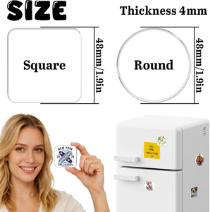Imán Acrílico Transparente para Refrigerador, Imprimible, Brillante, Personalizable por Sublimación, para Impresión de Fotos DIY, Regalo, Recuerdo - Product Image 2