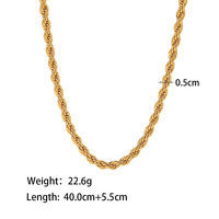 Chaîne de perles en acier inoxydable simple chaîne de serpent chaîne cubaine collier ras du cou torsadé bijoux