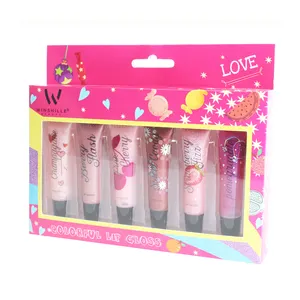 Wholesale Custom Logo Mini Cosmetics Glitter Lasting Lip Gloss Sets