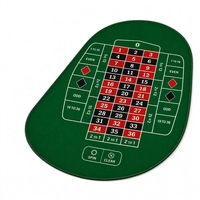 Tapis de table de roulette personnalisé 71 x 36 pouces en polyester et caoutchouc naturel, pour jeu de poker, d'échecs et de casino