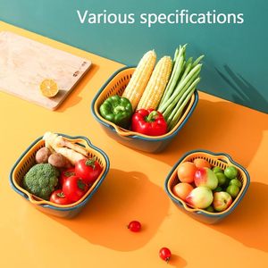 Wholesale 6 in 1 Plastic Colander <b>Strainer</b> Vegetable and Fruit Food Drain Cleaning Mesh Basket Set <b>Sink</b> Washing Bowl for Kitchen - Product Image 4