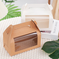 Boîtes à gâteaux auto-érectables en carton ondulé avec logo personnalisé, matériaux recyclés, fenêtre transparente pour emballage alimentaire de boulangerie de mariage