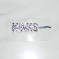 Épingles à cheveux personnalisées avec paillettes et strass dorés, lettres capitales, pour filles et femmes, vente en gros