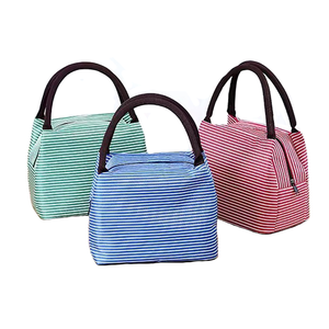 Sac isotherme Oxford à rayures, imperméable, isolé, avec fermeture éclair en aluminium, sac à déjeuner et à boissons portable pour étudiants, 24L, pour l'extérieur - Product Image 1