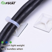 Kit de supports de câbles auto-adhésifs FSCAT Industry, robustes, à colle dorsale, 3M, blanc et noir, en nylon 66, pour un montage facile