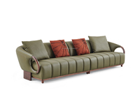 Minimalist isches Designer modell, neues chinesisches Original design Luxus-High-End-Sofa garnitur aus nordamerika nischem Walnuss leder