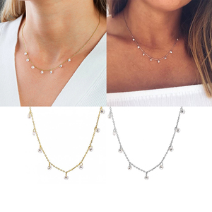 Collar de Plata de Ley S925 ROXI Gold, Collar de Clavícula con Diamantes Apilados de Lujo, Collar de Plata para Mujer - Product Image 6