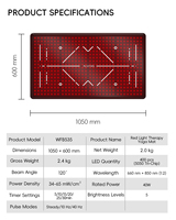 Alfombrilla de Yoga Grande con Luz Roja Infrarroja de 660nm y 850nm, 40W, 5 Niveles de Brillo, para Bienestar, Fitness y Recuperación en Casa