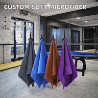 Serviette de sport et de natation en microfibre tissée douce sur mesure pour adultes, séchage rapide, bande élastique, vente en gros, logo personnalisé