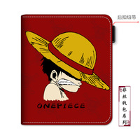 Desain baru dompet koin Anime Jepang penyimpan kartu siswa kulit PU Nami Luffy Chopper Ace dompet dengan kancing