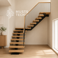 Escalier mono-poutre de luxe, minimaliste architectural, pour résidence, avec dessin de conception pour exportation et fabrication