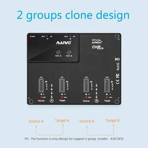 MAIWO 4-Bay NVMe M.<span class=keywords><strong>2</strong></span> sd Cloner محطة إرساء USB Gen2 10Gbps Type-C بدون اتصال ، حاوية أقراص صلبة خالية من الأدوات - Product Image 5