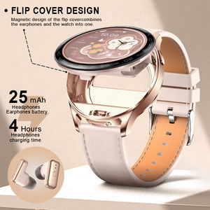 สมาร์ทวอทช์ BWT97 รุ่นใหม่ พร้อมหูฟังในตัว สำหรับผู้ชายและผู้หญิง เครื่องเล่นเพลง สมาร์ทวอทช์ รองรับ IOS และ Android หูฟัง 2-in-1 กันน้ำ ฟิตเนส - Product Image 2