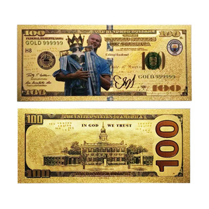 Billet de banque commémoratif plaqué or 24 carats de 100 dollars, collection souvenir pour fans de stars du football - Product Image 4
