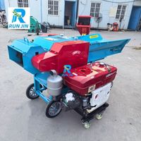 Broyeur de fourrage agricole multifonctionnel haute productivité 8 tonnes, moteur diesel 15 CV, pour l'alimentation animale