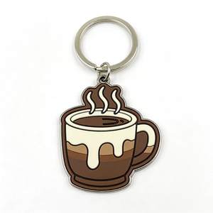 Porte-clés en émail personnalisé avec logo, motif thé au lait Boba Kawaii, de haute qualité, vente en gros, porte-clés en métal personnalisé pour boissons café et <span class=keywords><strong>bubble</strong></span> <span class=keywords><strong>tea</strong></span> - Product Image 6