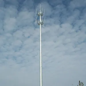 Torre de comunicación XINTONG galvanizada de un solo tubo, mejor precio