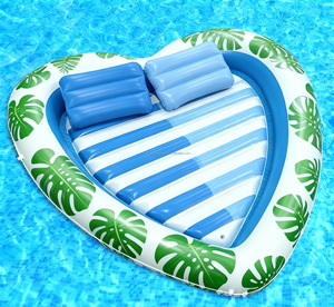 <span class=keywords><strong>Chaise</strong></span> <span class=keywords><strong>longue</strong></span> <span class=keywords><strong>gonflable</strong></span> en forme de cœur pour <span class=keywords><strong>piscine</strong></span>, matelas pneumatique avec oreiller, coussin de sommeil aquatique pour adultes - Product Image 2