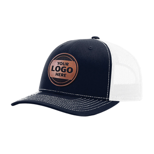 Casquettes Trucker 6 Panneaux en Coton Moussé avec Patch en Cuir Personnalisé du Logo du Fabricant, Dos en Maille Unie, Tendance, pour le Sport, le Cyclisme et la Pêche - Product Image 4