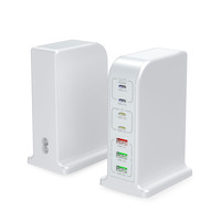 Station de charge multi-appareils 105W GaN 7 ports 4C3A, port USB-C jusqu'à 65W, alimentation de bureau 20W pour iPhone, Android, ordinateurs portables