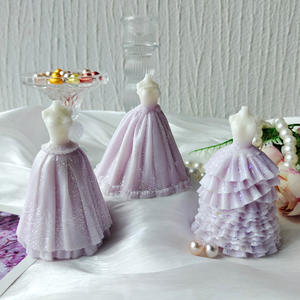 ZGBROTHERS J-1213 Moule en silicone pour bougie d'aromathérapie en forme de robe de mariée tridimensionnelle, écologique et compatible lave-vaisselle - Product Image 5