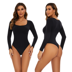 Body de manga larga de alta calidad, moldeador de cuerpo sin costuras, conjuntos de Yoga adelgazantes, trajes de cuerpo de Invierno para mujer, ropa moldeadora - Product Image 1