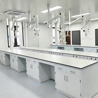 Banc de laboratoire de conception optimale, table latérale entièrement en acier avec espace pour les genoux, pour institut de recherche