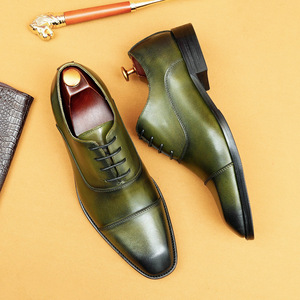 Chaussures Oxford en cuir véritable faites à la main pour hommes de haute qualité Imperméables Evergreen Mode Affaires Mariage Lacets - Product Image 5