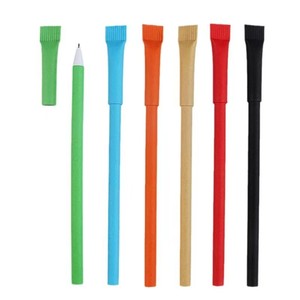 OEM Custom Hotel Logo Eco Friendly carta Kraft penna a sfera nero <span class=keywords><strong>Biro</strong></span> rotolamento riciclato Branding per forniture alberghiere - Product Image 6