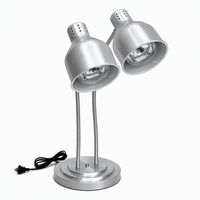 Lampe chauffante électrique pour buffet, double tête, col de cygne réglable, pour restaurant, cafétéria, service de viande et de steak
