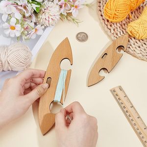 Navette à tisser en bois, porte-fil portable, enrouleur de fil, aide au tissage. - Product Image 1