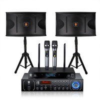 Set Audio Permintaan Lagu KTV Rumahan untuk Speaker Karaoke TV Pintar dengan Material Kayu, Speaker 10 inci untuk Koneksi 3.5mm