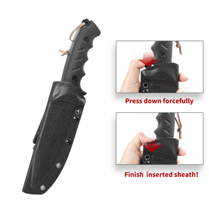 Dao cắm trại chiến thuật thép không gỉ cao cấp LONSDOW, dao sinh tồn ngoài trời, cán cao su, dao săn bắn - Product Image 5