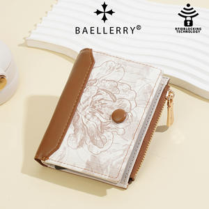 Billetera Rfid Pu Cuero Mujer Dama Baellerry Designer Wallet Mujer Custom Leather Card Holder Slim Small pop up Wallet para niñas - Product Image 4