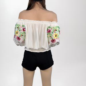 Chemise bohème à manches longues en coton brodé, col à une ligne, nouvelle mode décontractée pour femmes Oak Sia - Product Image 5