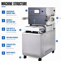 Machine de scellage automatique de barquettes MAP pour l'emballage sous atmosphère modifiée, idéale pour la conservation de la viande fraîche et des aliments