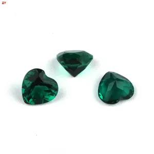 Fashion A quality emerald jewelry loose gemstone 1.5mm heart cut lab grown green stone faceted emerald gems for decor