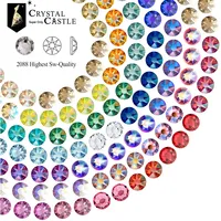 Strass en verre à facettes 2088 8+8 16, en vrac, non thermocollants, pour nail art, artisanat DIY, vêtements