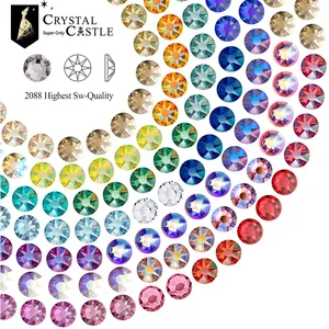 2088 8+8 16 Facetas Cristales de Vidrio Planos al por Mayor, Diamantes Sueltos sin Fijación en Caliente <span class=keywords><strong>para</strong></span> Arte de <span class=keywords><strong>Uñas</strong></span>, Manualidades DIY, Prendas de Vestir - Product Image 1