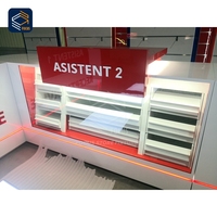 Vitrine d'exposition autoportante pour smartphones avec étagères en verre, unité de présentation et de charge de téléphones mobiles