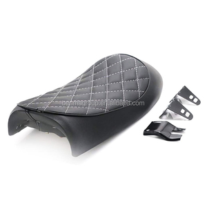 Siège <span class=keywords><strong>de</strong></span> <span class=keywords><strong>selle</strong></span> en cuir pour <span class=keywords><strong>moto</strong></span>, style rétro Vintage, coussin en forme <span class=keywords><strong>de</strong></span> rhombique, pour café Racer - Product Image 2