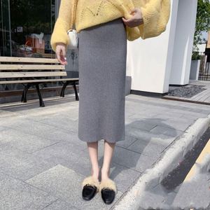 <span class=keywords><strong>Jupe</strong></span> en tricot pour femme, automne-<span class=keywords><strong>hiver</strong></span>, avec pull, taille haute, mi-<span class=keywords><strong>longue</strong></span>, avec fente épaisse, <span class=keywords><strong>jupe</strong></span> enveloppante - Product Image 3