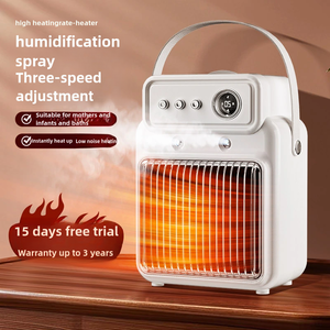 Ventilateur chauffant électrique de bureau en métal PTC 1500W avec protection contre la surchauffe, humidificateur portable 3 vitesses et télécommande - Product Image 2