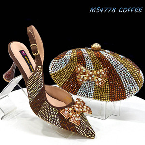 Nuovo Design <span class=keywords><strong>scarpe</strong></span> italiane a borsa abbinata Set <span class=keywords><strong>scarpe</strong></span> da sera festa donna e borsa Set per donne africane <span class=keywords><strong>tacco</strong></span> - Product Image 3
